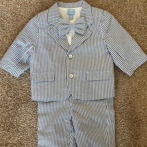 The Children's Place Seersucker Suit and tie 3-6M